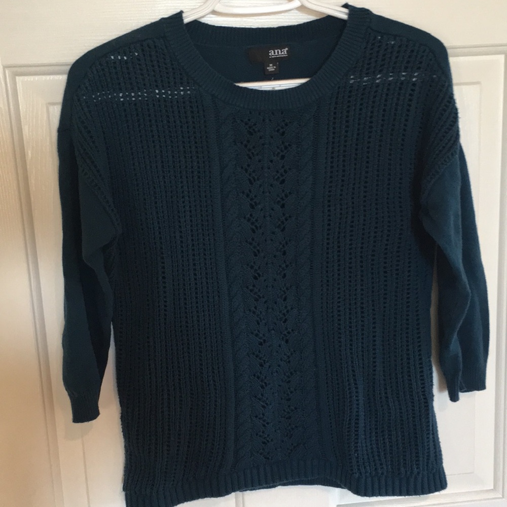 Knit front sweater